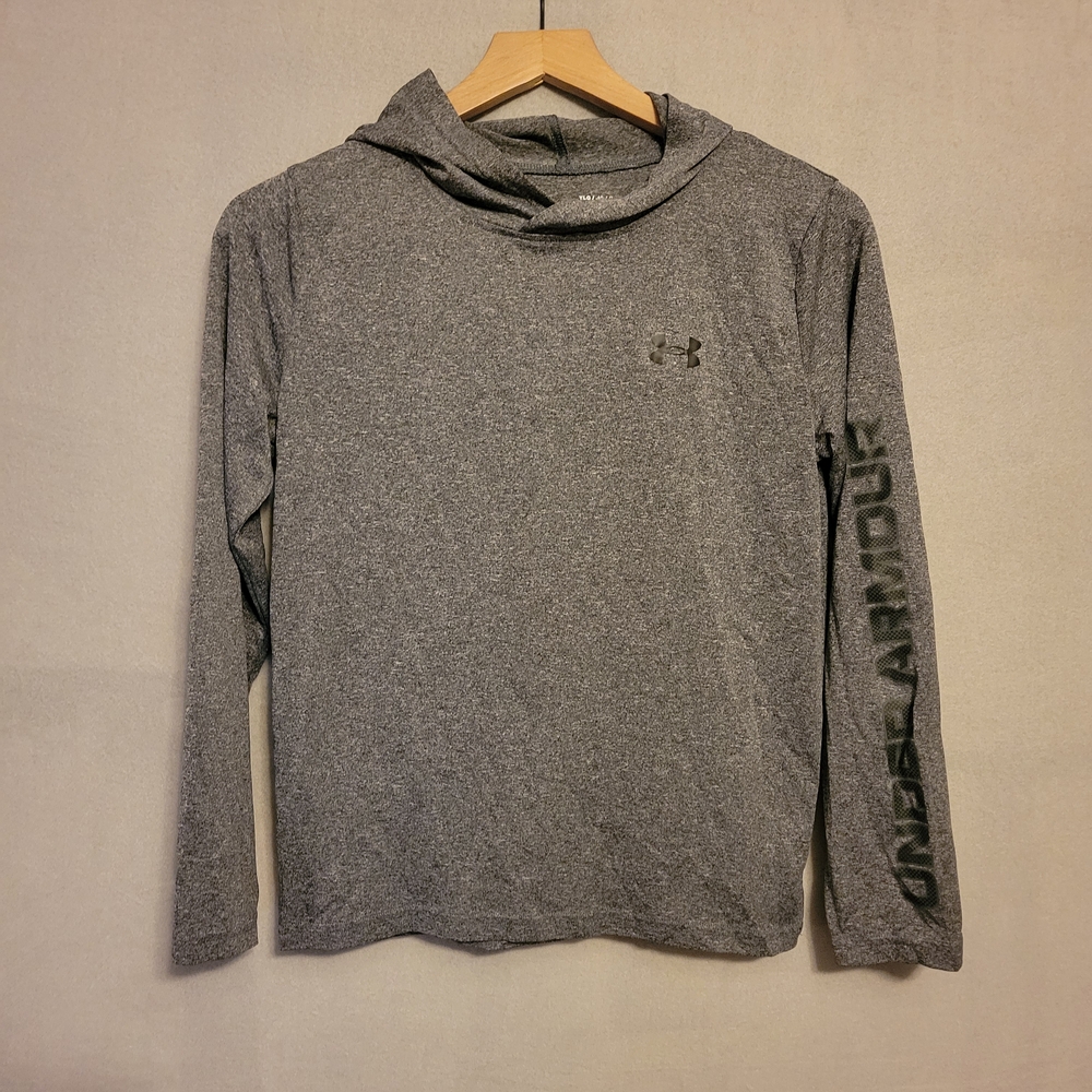 Under Armour Gray Long Sleeve Hoodie Size Youth LARGE